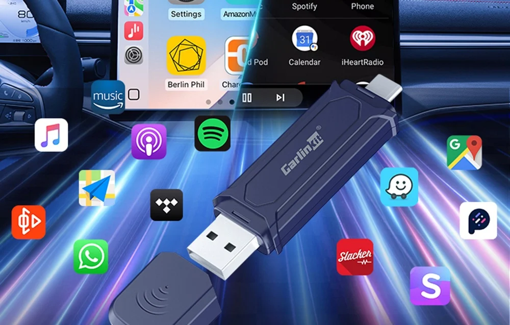 Trådlös Carplay/android auto-adapter illustrativ bild