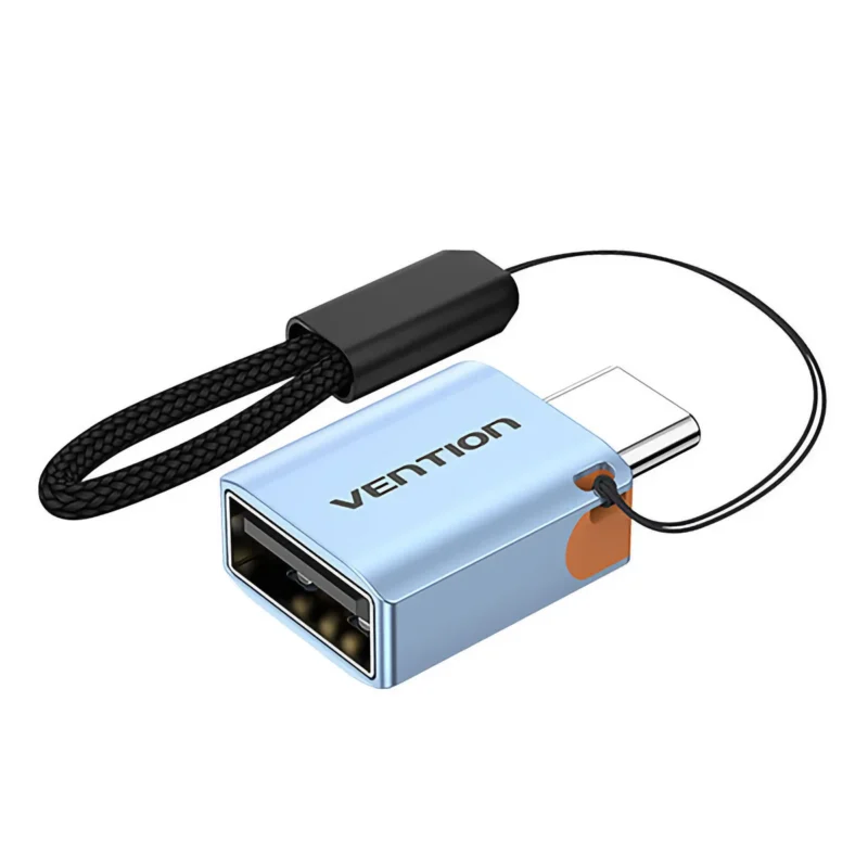 USB-A till USB-C adapter ljusblå