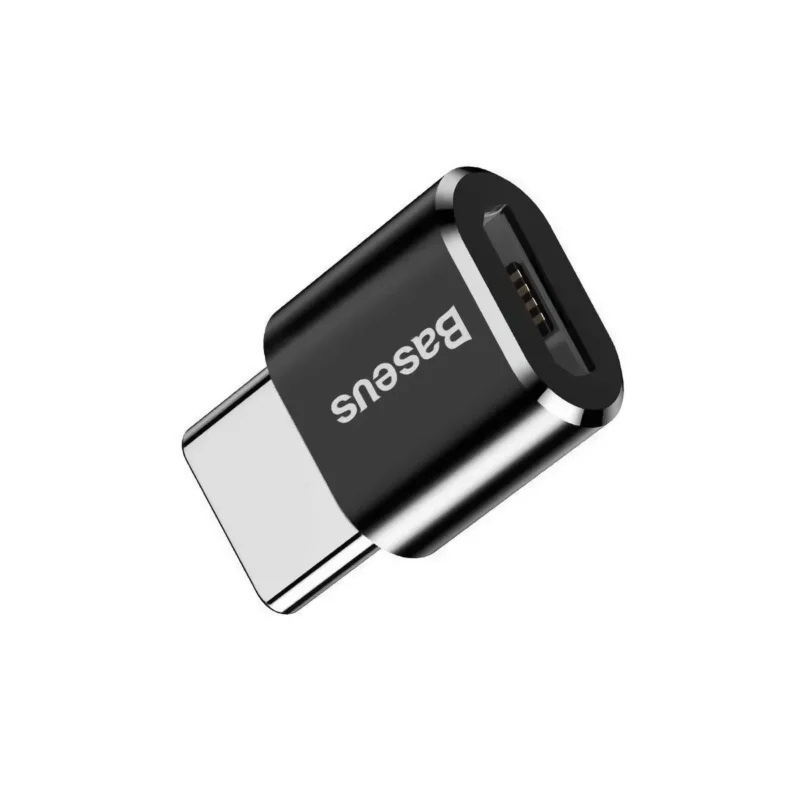 Svart Micro-USB till USB-C-adapter