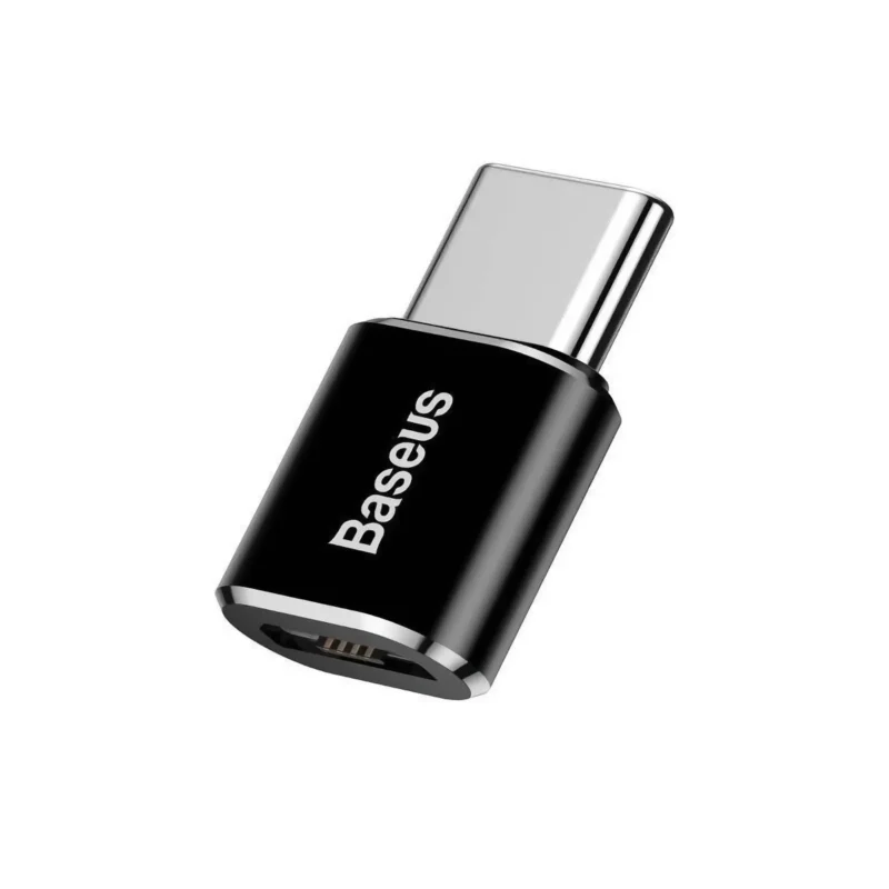 Svart Micro-USB till USB-C-adapter