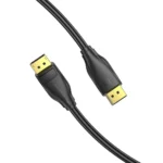 Svart DisplayPort-kabel med guldpläterade kontakter