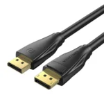 Svart DisplayPort-kabel med guldpläterade kontakter