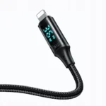 USB-C till Lightning-kabel med display som visar effekt i Watt, svart