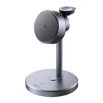 Laddningsstativ 3-i-1 laddare med MagSafe för iPhone, Apple Watch, AirPods, text "Qi2" och "Mcdodo"