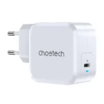 Kompakt vit GaN-väggladdare med USB-C-port