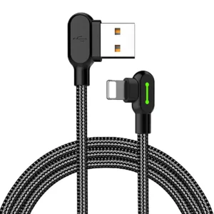 Vinklad USB-A till Lightning-kabel