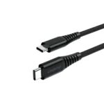 Flätad svart USB-C till C-kabel magnetisk med svarta metallkontakter