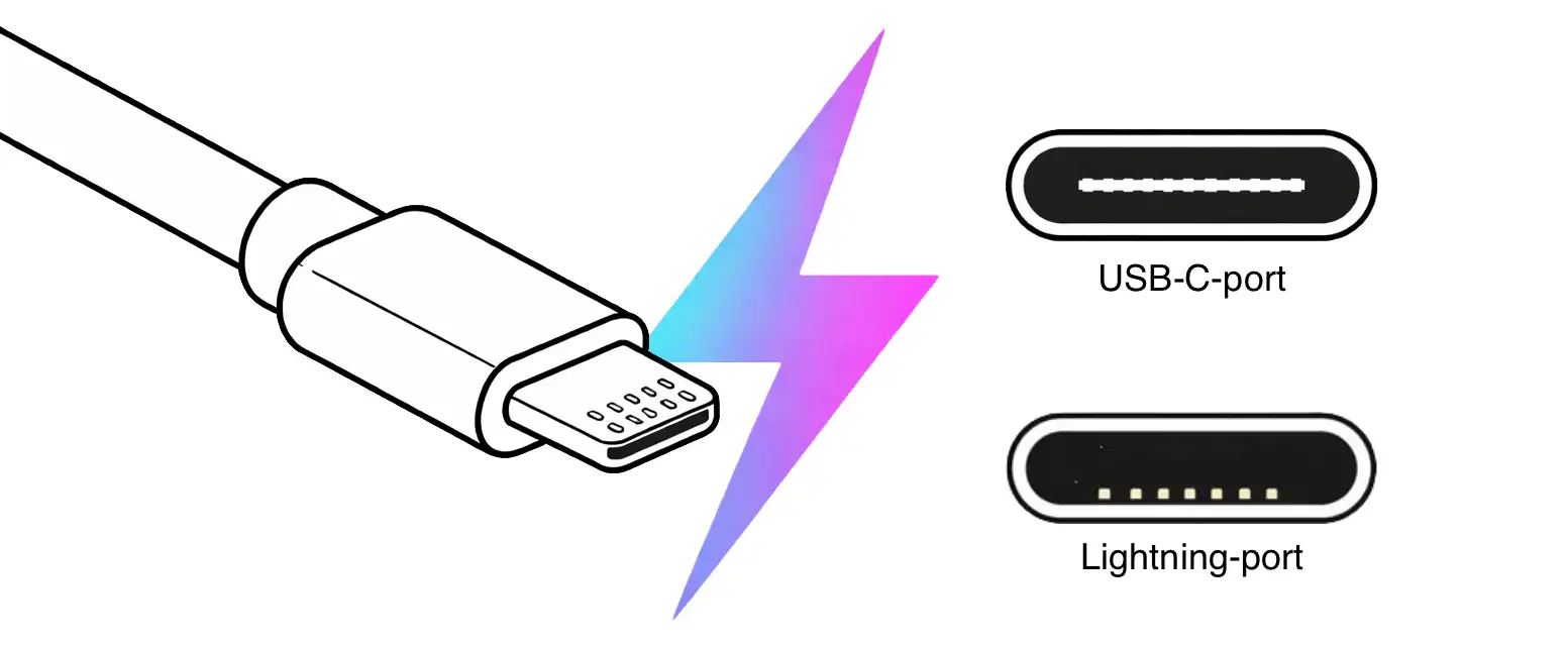 usb-c till lightning illustration
