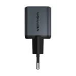 Ultrakompakt svart USB-C-snabbladdare