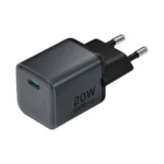 Ultrakompakt svart USB-C-laddare, text 20W GaNdash