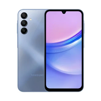 Galaxy A15, blå, fram- och baksida