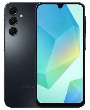 Galaxy A16, svart, fram- och baksida
