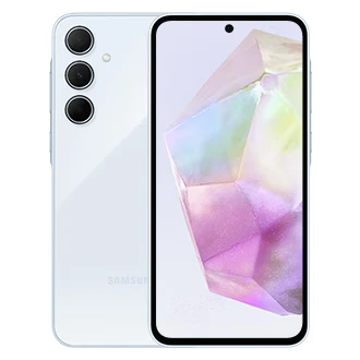 Galaxy A35, vit, fram- och baksida