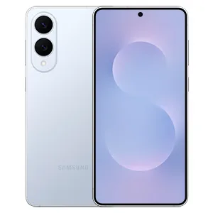 Samsung Galaxy S25 Edge, ljusblå, fram- och baksida