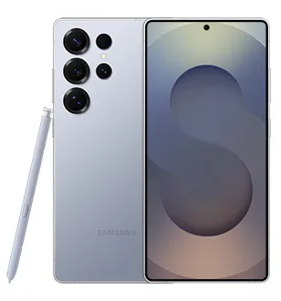 Samsung Galaxy S25 Ultra, blå, fram- och baksida