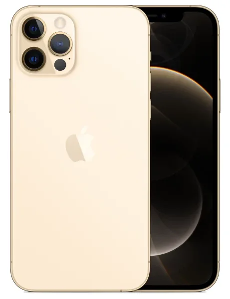 iphone 12 Pro, guldfärgad, fram- och baksida
