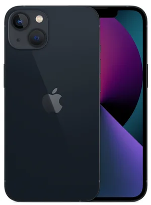iPhone 13, svart, fram- och baksida