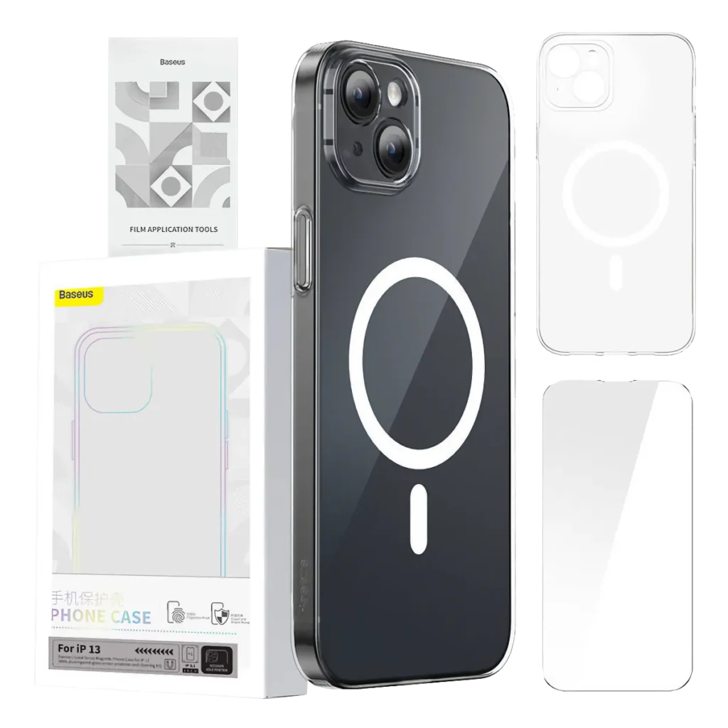 Magnetiskt skal och skärmskydd för iPhone 13