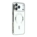 Transparent MagSafe-skal med silverkant för iPhone 17 Pro