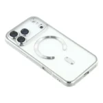 Transparent MagSafe-skal med silverkant för iPhone 17 Pro