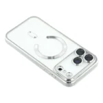 Transparent MagSafe-skal med silverkant för iPhone 17 Pro