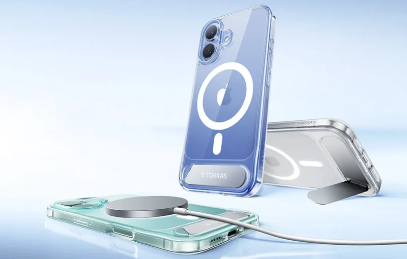 Transparent Torras Pstand MagSafe-skal med ställ för iPhone 16 Pro Max Transparent Torras Pstand MagSafe-skal med ställ för iPhone 16 Pro Max